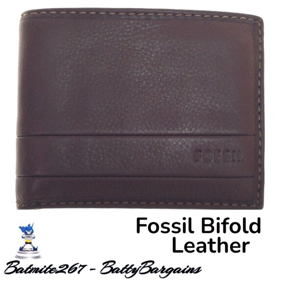 Vintage Fossil Brown Cowhide Leather BiFold Wallet Men's Great Condition SML1394 - Picture 1 of 7